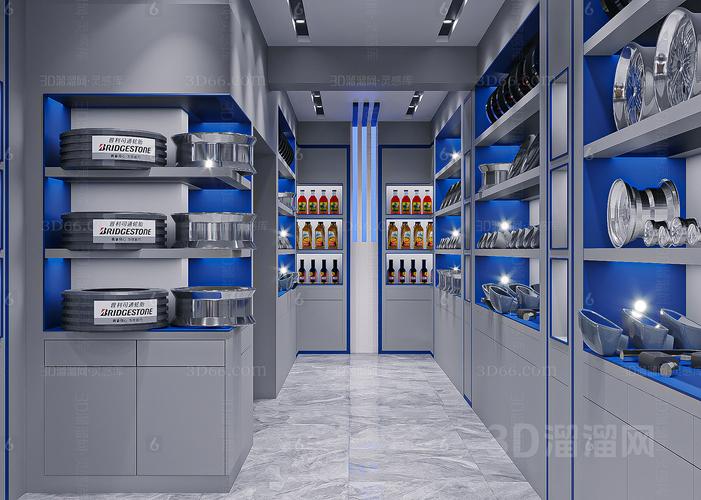 现代汽车配件商店设计效果图 零售空间的功能与美学融合